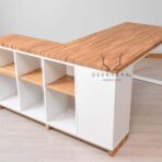 white industrial desk