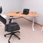 white adjustable desk