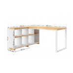 biurko narożne z drewna i metalu