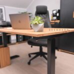 desk with wooden top