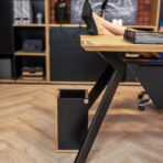 desk with metal frame