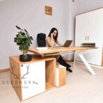 desk with wooden top