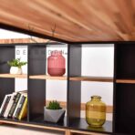 desk with cabinets
