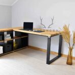 wooden corner desk
