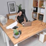 white desk
