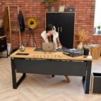 loft desk with a blend