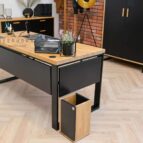 wood and metal desk