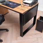 desk with wooden top