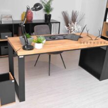 desk with wooden top