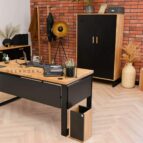 corner desk black