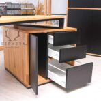 desk with wooden top