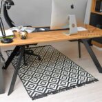 desk with wooden top