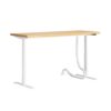 White desk with height adjustment 160x70cm. Ergonomic tabletop