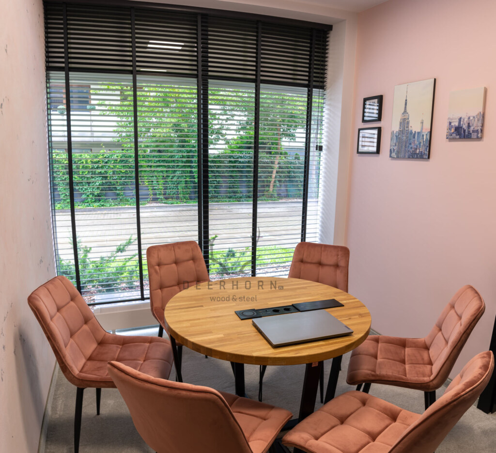round table with wooden top