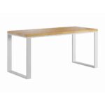 White desk for girl with wooden top 120x60cm