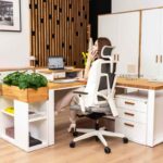 wood and metal desk