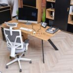 desk with wooden top