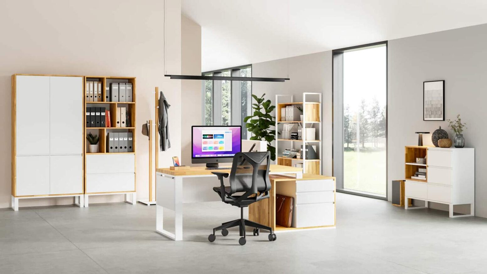 white_fashionable_office_furniture White fashionable office furniture