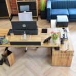 corner desk with an extension