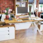 desk with extension