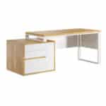 White desk with cover for women's office or study