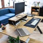 desk with extension for monitor