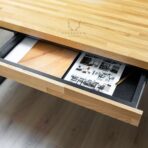 black drawer with wood