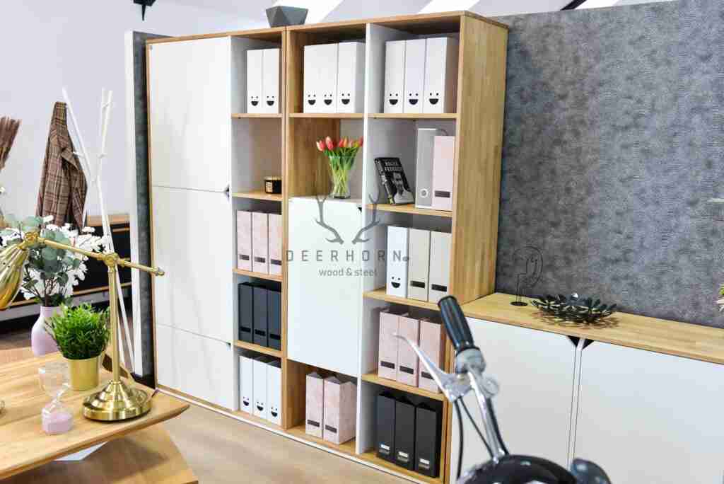white office bookcase