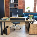 corner desk with an extension