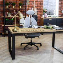 metal and wood desk