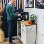 white coffee maker cabinet