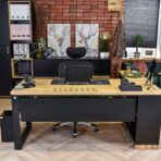 corner desk black