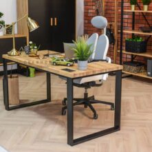 desk with real wood top