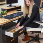 desks with wooden tops