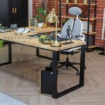 corner wood desk
