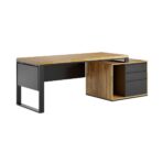Loft Office Plus desk 180 cm right side black covers