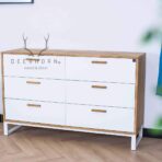 white industrial chest of drawers