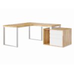 white industrial corner desk