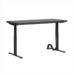 Black desk with height adjustment. Furniture board top