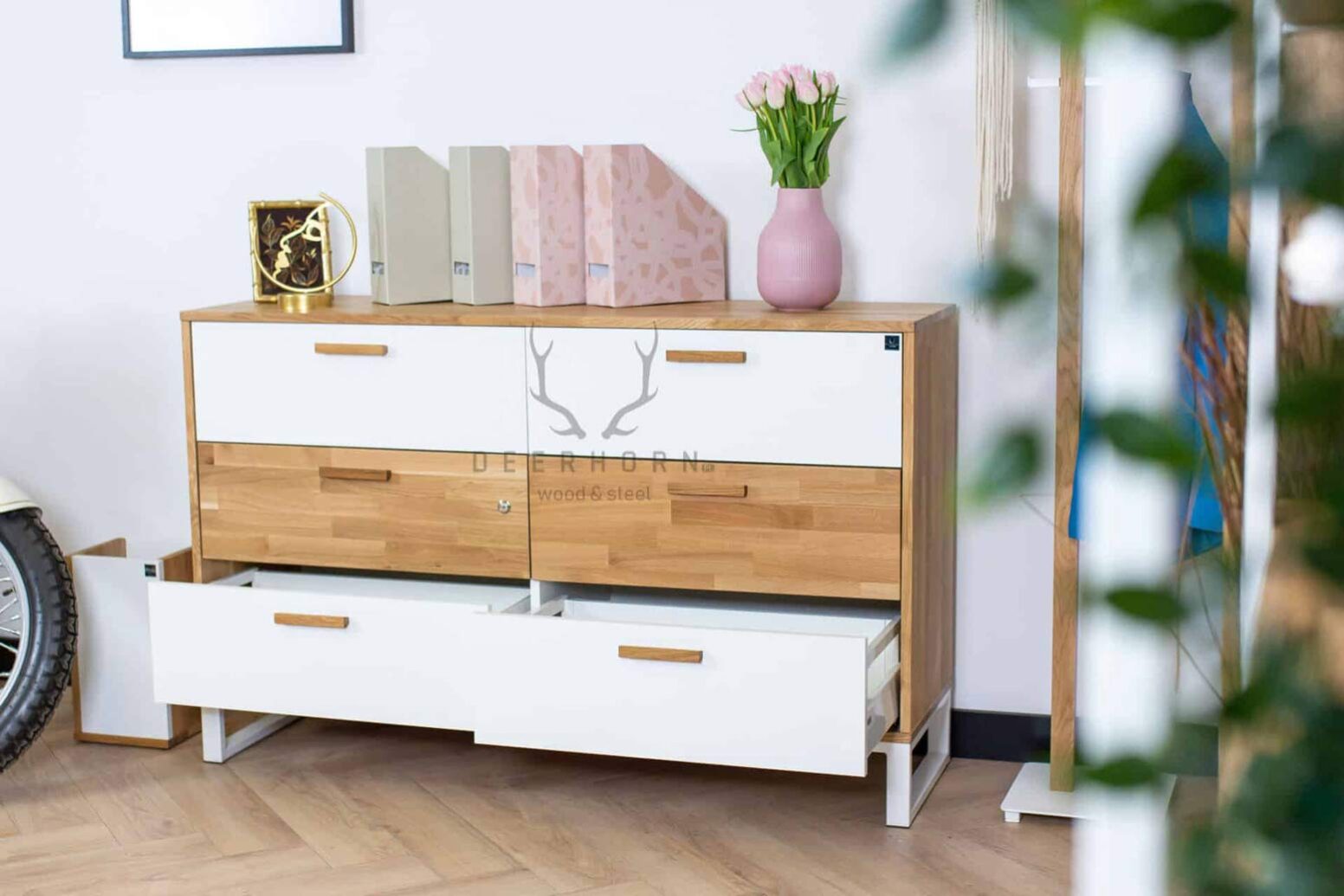 dresser_wooden_white wooden chest of drawers white