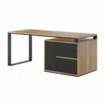 Desk wood metal loft office slim 160x70 short