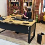 wooden corner desk
