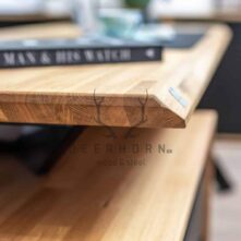 desk with undercut top