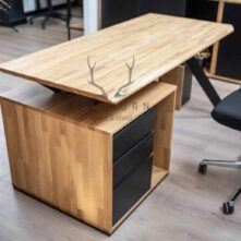 oak desk with undercut
