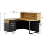 wooden reception counter