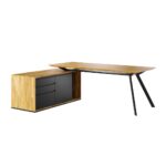 Future active style 180x70 wood and metal corner desk