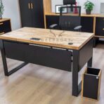 desk wood metal