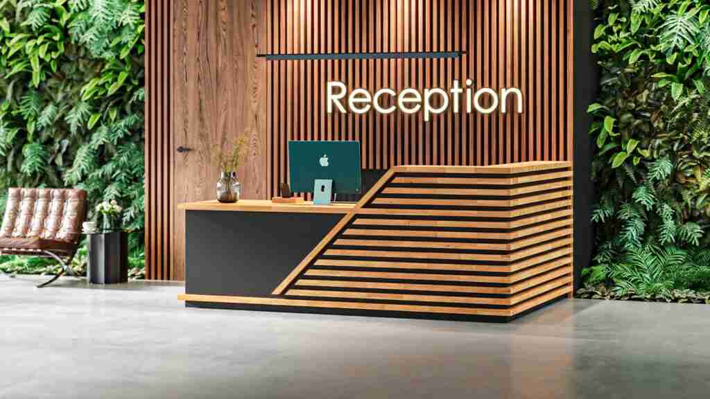 corner reception counter