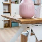 desk with thick undercut top