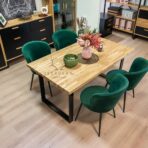 wood and metal table